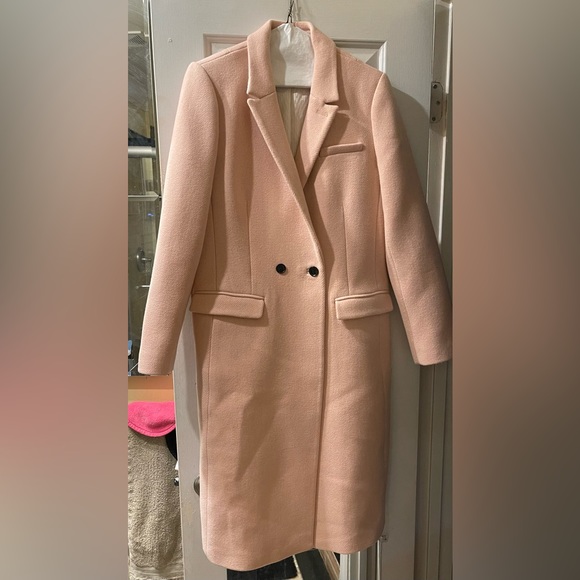 BANANA REPUBLIC PINK DOUBLE-BREASTED COAT PINK BLUSH MEDIUM - Picture 5 of 16
